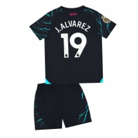 Manchester City Julian Alvarez #19 Tredjedraktsett Barn 2023-24 Kortermet (+ Korte bukser)